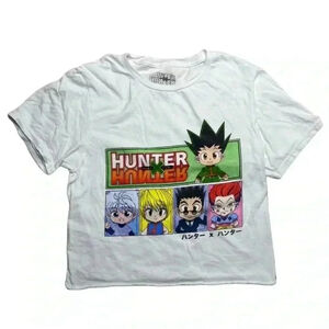Hunter x Hunter Cropped Graphic Tee – Crew Neck Short Sleeve Anime T-Shirt, XS